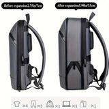 1pc Men's Solid Color Business Backpack, Commuter Bag With Trolley Strap, Casual Daypack For Going Out &amp; Leisure Travel, Waterproof 15-in Laptop Bag