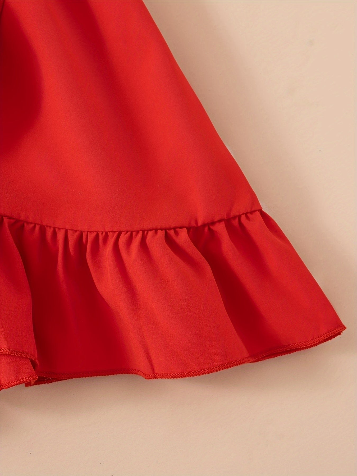 HWMFSNHFZ Elegant Girls Solid Ruffle Trim Sleeveless Belted Dress Summer Clothes Party