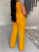 QF2364 Solid Color Summer Sleeveless Casual Suit