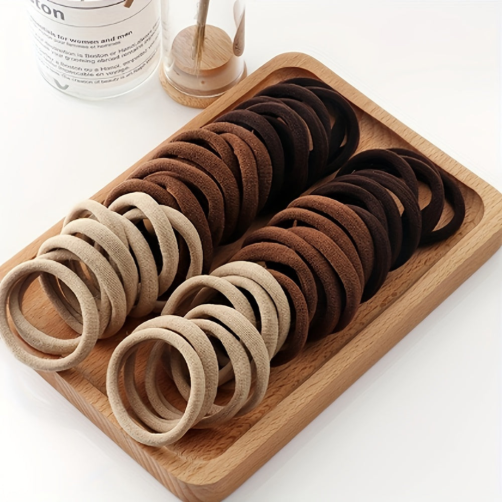 Juego de 50/100 bandas elásticas minimalistas para el pelo para mujer, elegantes y elegantes, para coletas informales.