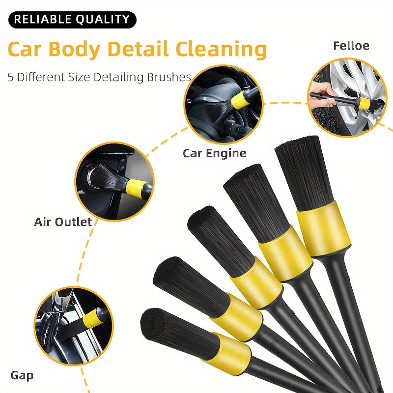 20 cepillos para detalles de coche, almohadillas de encerado para guantes, cepillo eléctrico para limpieza de neumáticos y aire acondicionado, con bolsa de almacenamiento, sin bloque eléctrico