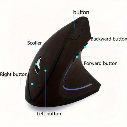 Wireless Mouse Vertical Gaming Mouse USB Computer Mice Ergonomic Desktop Upright Mouse for PC Laptop Office Home