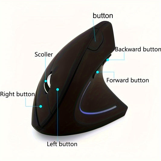 Wireless Mouse Vertical Gaming Mouse USB Computer Mice Ergonomic Desktop Upright Mouse   for PC Laptop Office Home