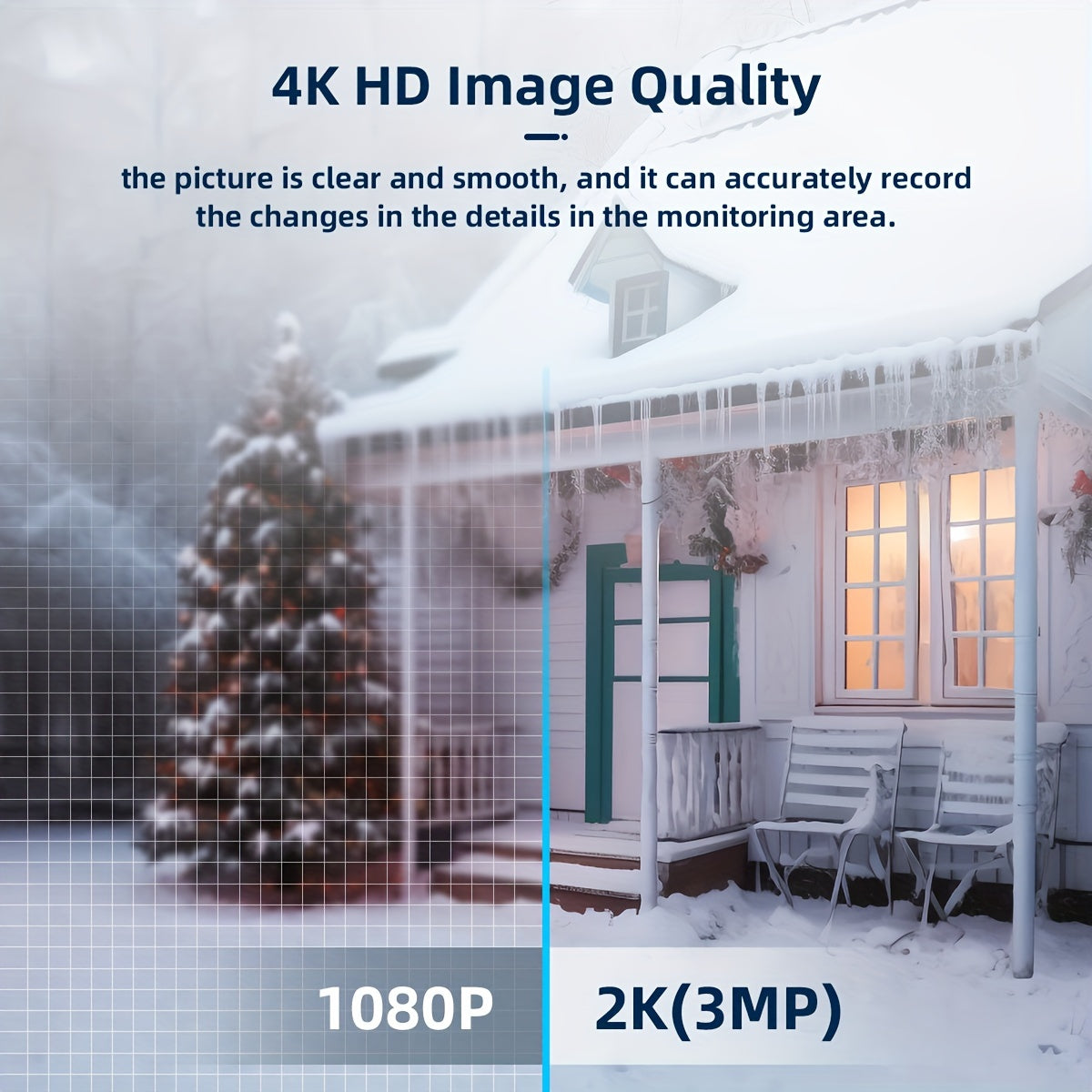 JOOAN 4K Outdoor Dual Lens PTZ WiFi Camera, 5G Compatible, Wall Hanging, 1296p Video, Two-Way Audio, HD Resolution, Application Control, Audio & Motion Alerts, Color Display, USB Power, without Battery, for Security Monitorin