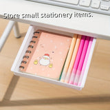 2pcs Under Desk Storage Drawers - No Drill, Adjustable & Lightweight Pull-Out Organizer for Office Supplies and Cosmetics