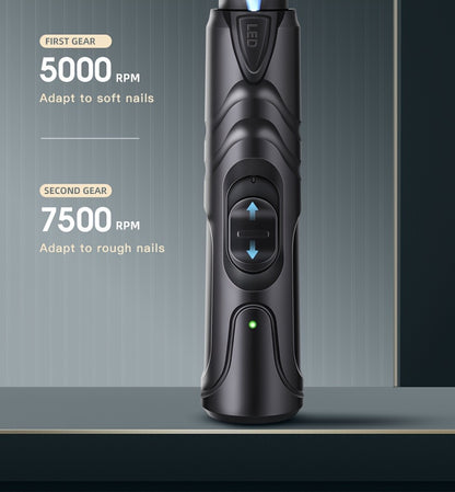 Rechargeable Pet Nail Grinder with LED Light - USB Powered, Lithium Battery, Ideal for Dogs &amp; Cats