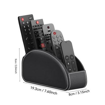 1pc PU Leather TV Remote Control Holder - 5-Compartment Desktop Storage Organizer for TV Controllers, Makeup Brushes, Stationery, Eyeglasses, and Mini Items - Stylish and Functional Storage Solution for Home, Bedroom, and Liv