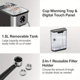 Espresso Machine, 20 Bar Expresso Coffee Machine, 1.5L Removable Water TankSemi-Automatic Coffee Machine With Steam Wand For Espresso, Latte, And Cappuccino, 1050W(FREE Add Plug Adapter)