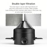 1pc Double Layer 304 Stainless Steel Coffee Filter Cup - Foldable and Portable for Hand-Pour Coffee - Little Angel Design