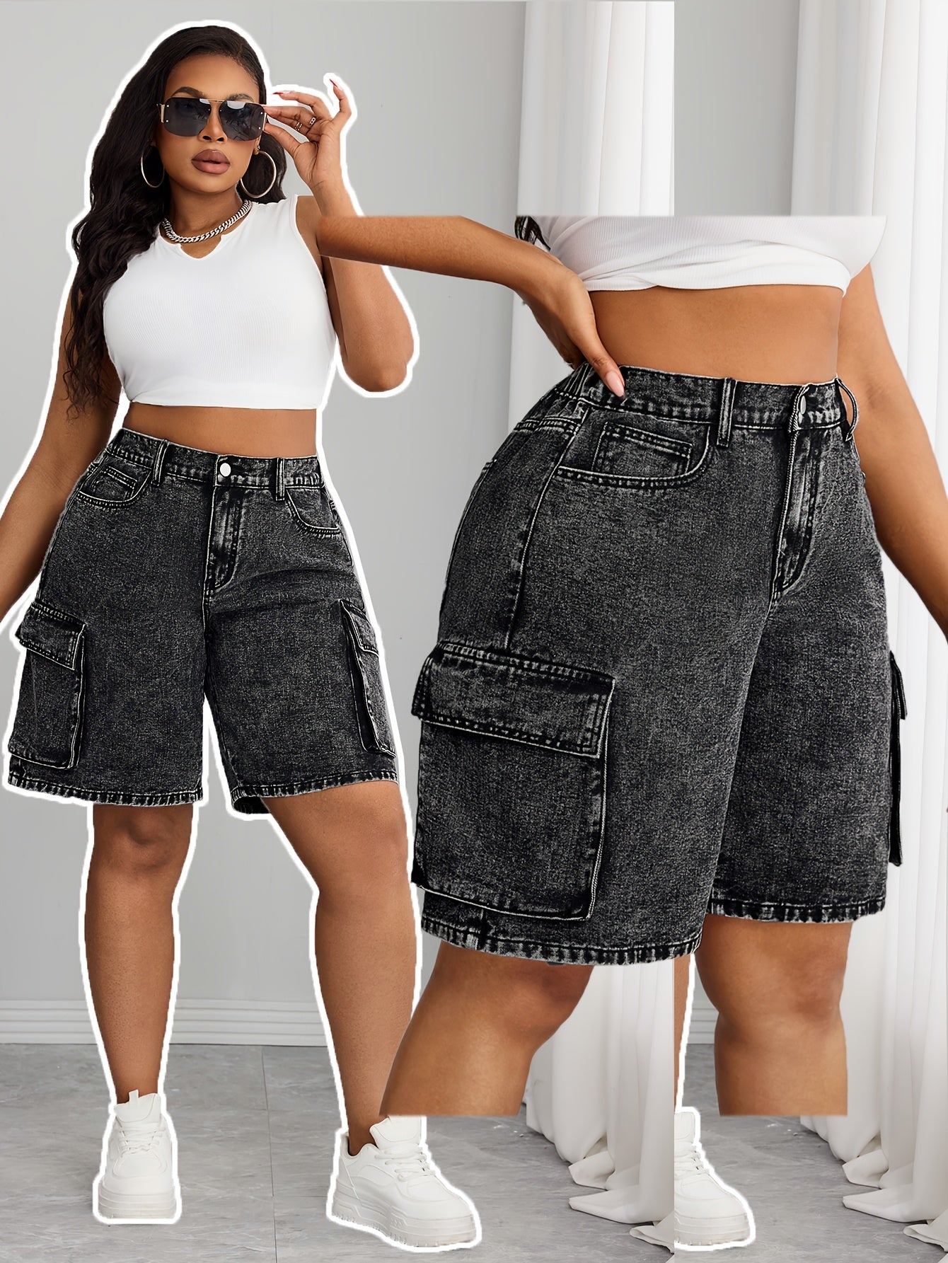 Gray Women'S Denim Shorts