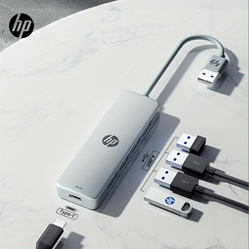 Concentrador USB HP 4 en 1, base de expansión portátil, compatible con portátiles, interfaz USB-A 2.0, Plug and Play, alimentación por USB, voltaje de funcionamiento de hasta 36 V - Modelo DHC-CT100D (194U2AA)