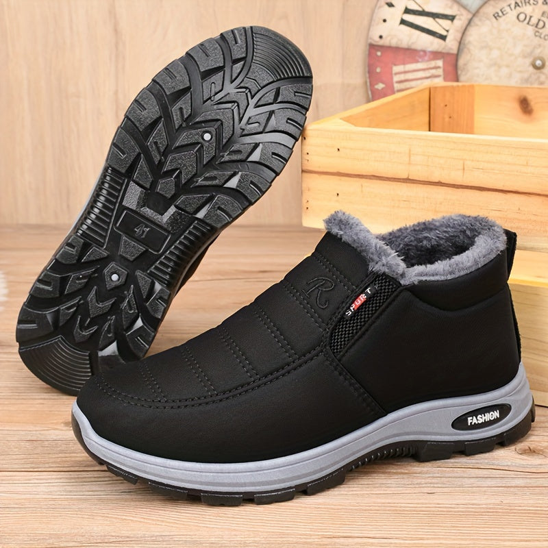 Cozy & Stylish Women's Winter Boots - Waterproof, Non-Slip, Warm Fleece-Lined Slip-On Sneakers with Soft Sole for Comfortable Walking | Casual Low-Top Design, Solid Color, Easy Care