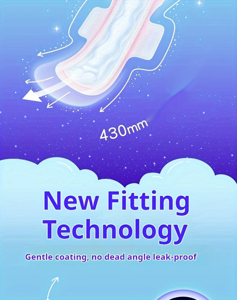 4 Bags/24pcs FREEMORE Ultra-Thin And Ultra-Long 430Mm Night Sanitary Pads, Comfortable Sleeping, Free Rotation, No Need to Worry about Side Leakage