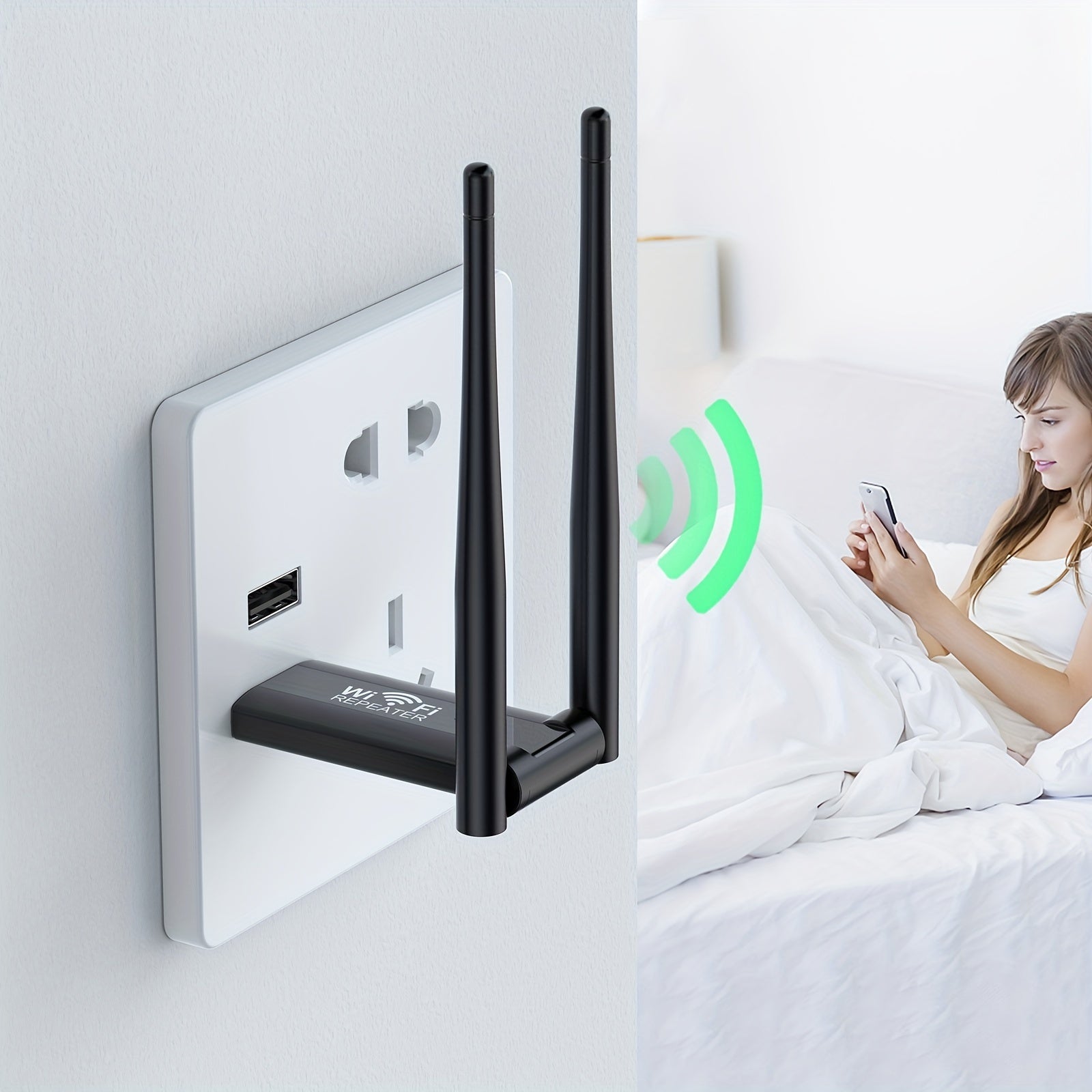 1pc USB Wireless WiFi Repeater Range Extender, 300Mbps Network Signal Amplifier Extender WiFi Booster, Suitable For Upstairs And Downstairs WiFi With Dead Zones.