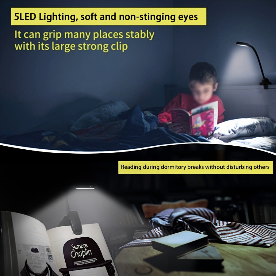 1pc Battery Powered Office Desk Light Led Desk Light, Adjustable Height Eye Protection Night Light, Clip, Rocker Arm Light, Suitable For Home, Office, And Study