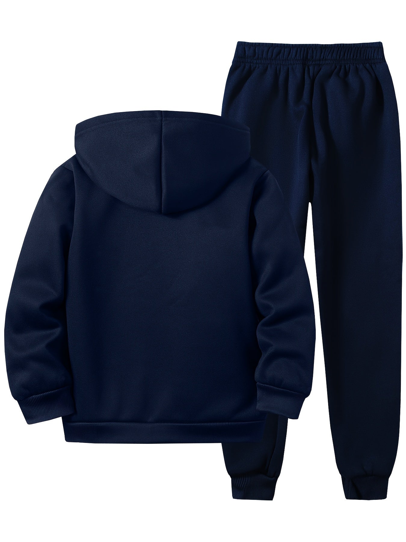 Kids' Soccer Player Print Hooded Tracksuit Set - Polyester Hoodie and Sweatpants with Zipper, Long Sleeve, Casual Geometric Pattern, Slight Stretch Fabric for Daily Wear and Jogging, Fall/Winter Collection for Boys and Girls,