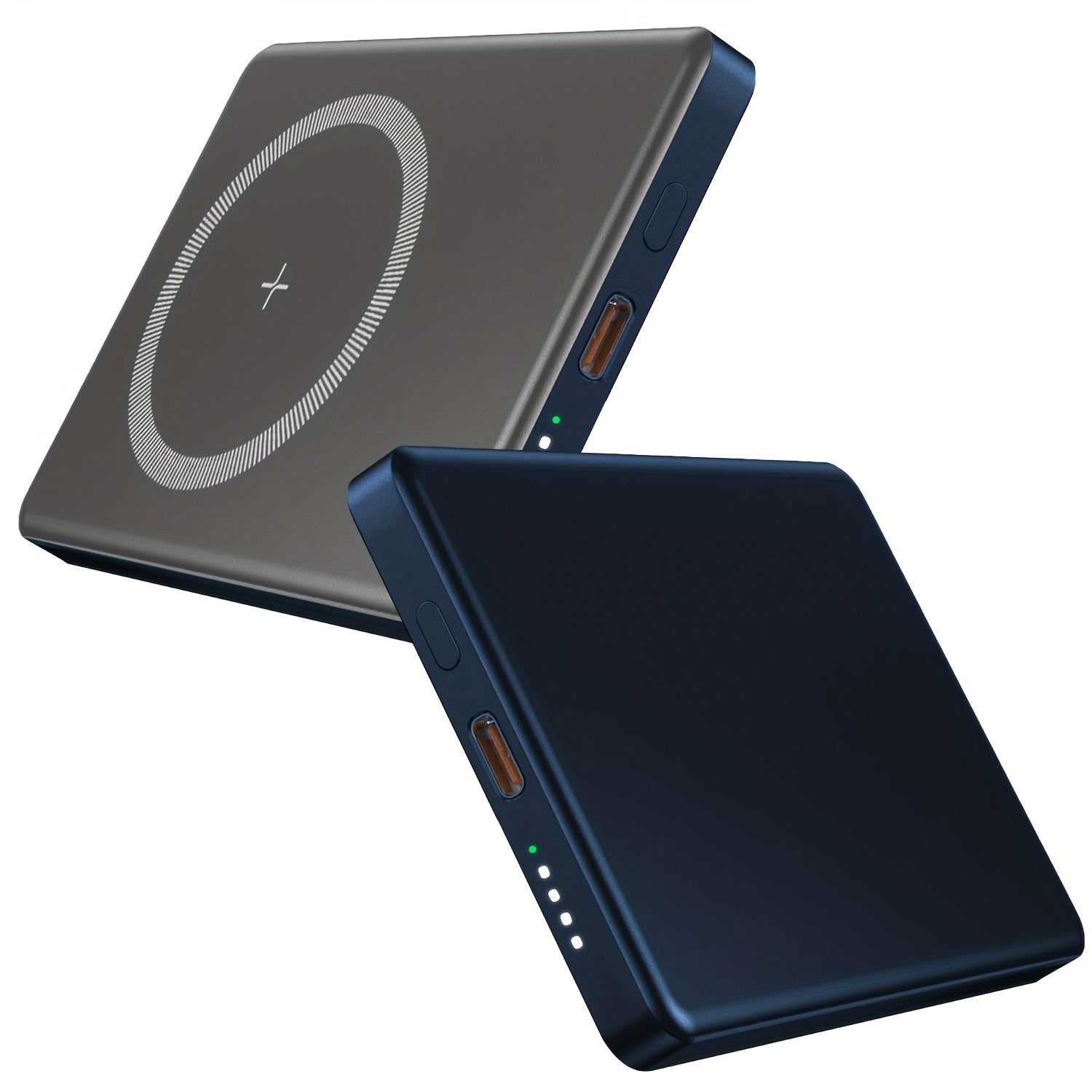 5000mAh Magnetic Wireless Power Bank With USB-C - Fast Charge Compatible For iPhone 15/14/13/12 & For Airpods, Portable Charger Piece