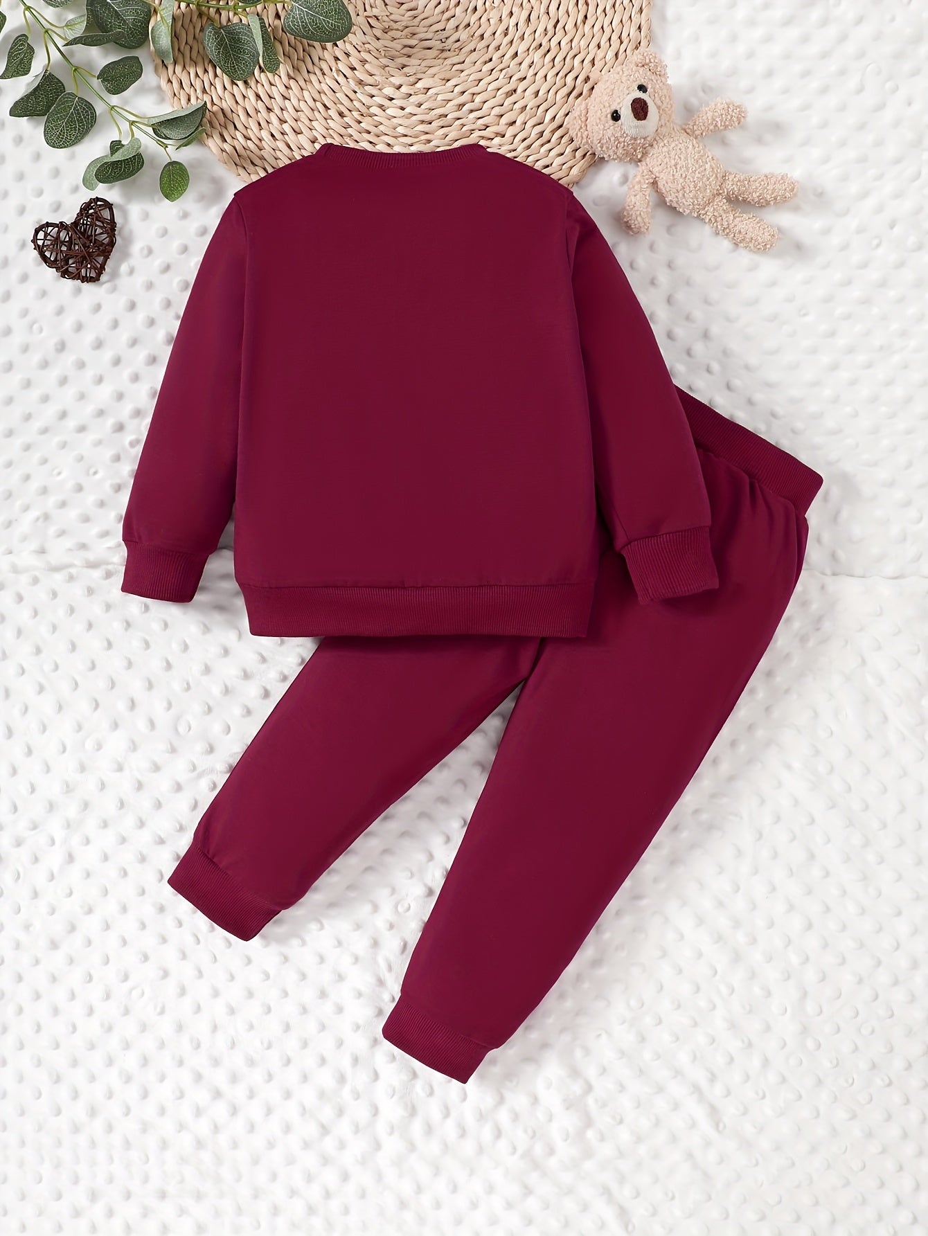 Adorable Bear Print Zip-Up Sweatshirt &amp; Joggers Set for Boys - Cozy Polyester Blend, Machine Washable - Perfect for Fall/Winter, Perfect for Outdoor