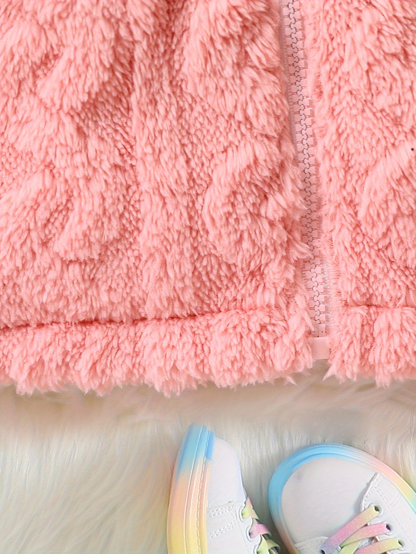 Chaqueta con capucha de polar abrigada y suave para bebé, abrigo informal de color liso con cremallera, ropa para bebés y niñas pequeñas para invierno, otoño y exteriores.