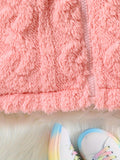 Chaqueta con capucha de polar abrigada y suave para bebé, abrigo informal de color liso con cremallera, ropa para bebés y niñas pequeñas para invierno, otoño y exteriores.