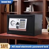 Large All-Steel Fireproof Burglar-Proof Safe with Combination Lock, Home Office Financial Cash Management Box, Jewelry Collection Safe, Wall-Mounted/Cabinet-Mounted, Electronic Password Lock, No Battery Included