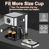 Espresso Machine, 20 Bar Expresso Coffee Machine, 1.5L Removable Water TankSemi-Automatic Coffee Machine With Steam Wand For Espresso, Latte, And Cappuccino, 1050W(FREE Add Plug Adapter)