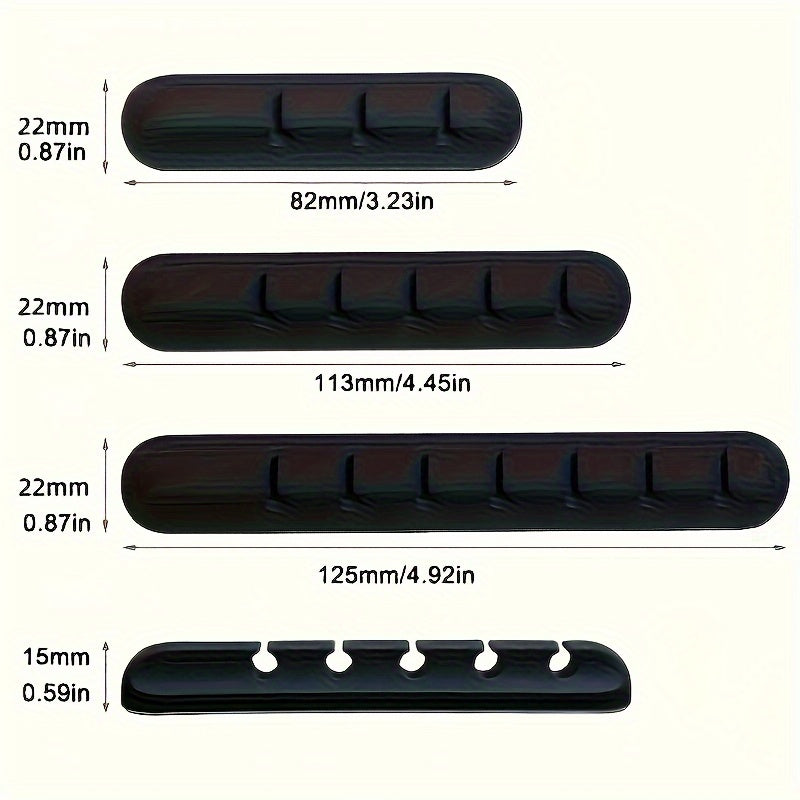 Silicone Cable Organizer Clips - Multi-Slot Desk Cord Management System for Office Supplies