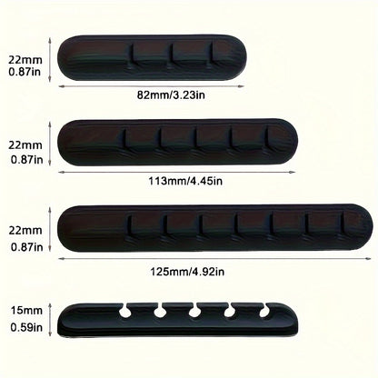 Silicone Cable Organizer Clips - Multi-Slot Desk Cord Management System for Office Supplies