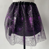 Halloween Costume Tutu Skirt, Spider Web Pattern Mesh Skirt With Lining Fabric For Holiday Gatherings, Dance Performances, And Costumes