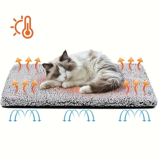 Cama acogedora de poliéster para gatos con base antideslizante, tapete cálido y desmontable, cómoda y con relleno de fibra de poliéster para interiores y exteriores.