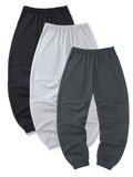 3pcs Solid Color Men's Regular Fit Jogger Sweatpants With Drawstring And Pockets, Chic And Trendy Trousers For Spring And Autumn Outdoors And Sports Wear