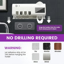 1pc Smart UV Disinfecting Toothbrush Holder with Solar Panel, Wall-Mounted 4-Slot Toothbrush Sanitizer and Squeegee Toothpaste Dispenser, Automatic Power-Off, Bathroom Accessory, No-Drill Installation, USB Rechargeable Lithiu