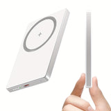 5000mAh Magnetic Wireless Power Bank With USB-C - Fast Charge Compatible For iPhone 15/14/13/12 & For Airpods, Portable Charger Piece