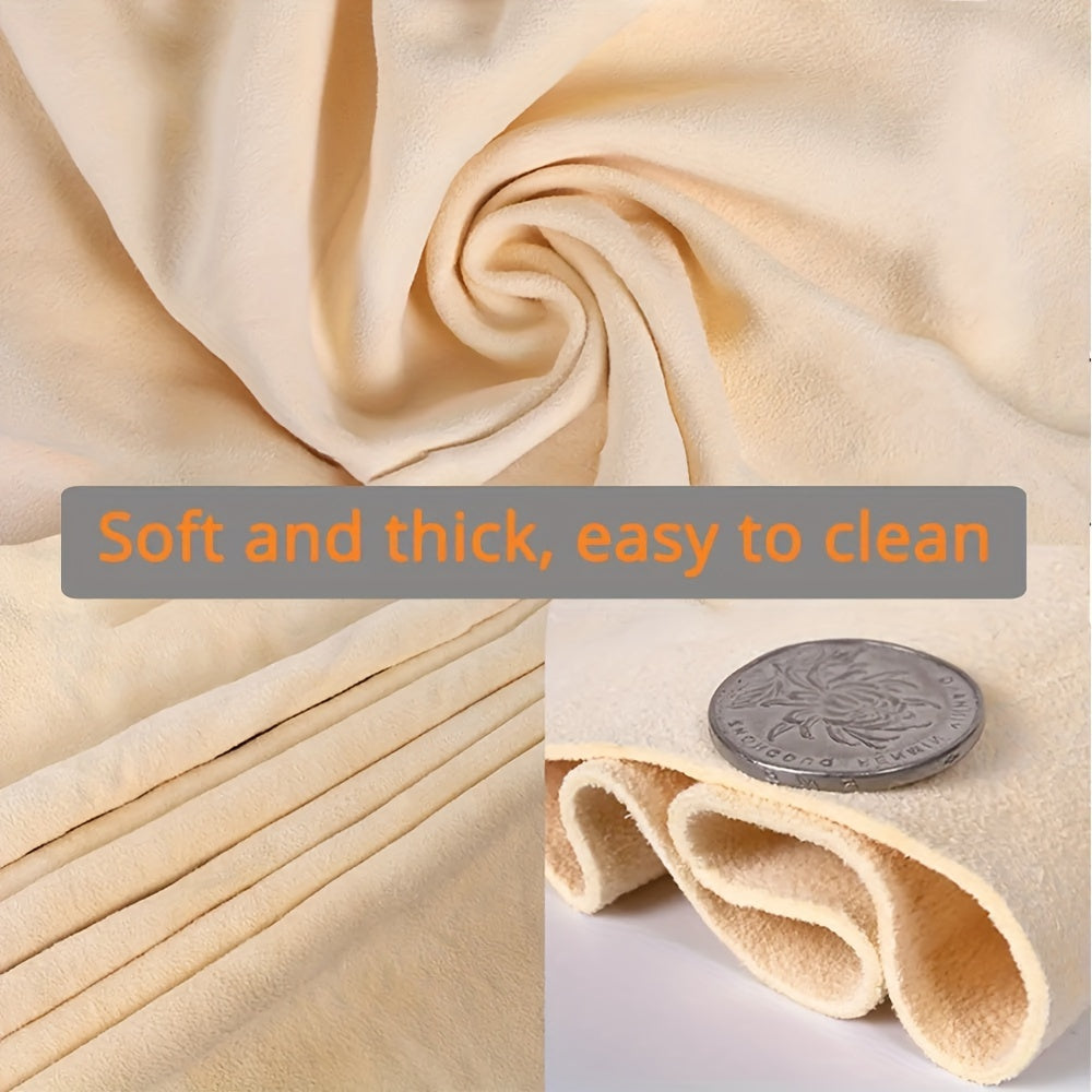 Toalla de gamuza para limpieza de coche - Paño absorbente de agua de cuero genuino natural para el cuidado del automóvil, sin rayas ni pelusas, 1 pieza