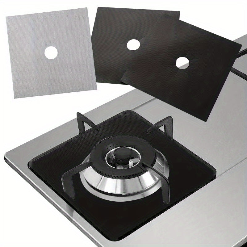4pcs Teflon Kitchen Oil & Stain Resistant Stove Top Protector, Non-Stick Plastic Heat Guard for Cooking Range, Stove Cover