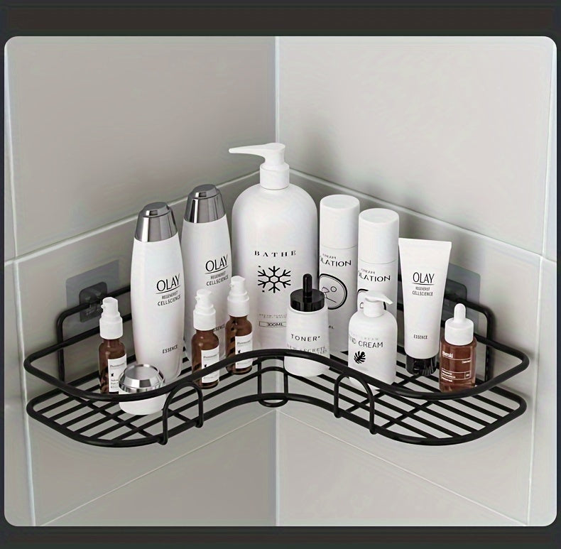 Estante de esquina sin perforaciones para baño, organizador de pared para inodoro, champú, loción y cosméticos, accesorios de baño