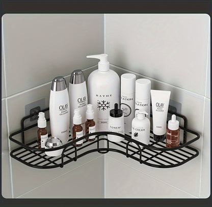 Estante de esquina sin perforaciones para baño, organizador de pared para inodoro, champú, loción y cosméticos, accesorios de baño