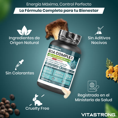 GDA Vitastrong Vegan Supplement, Berberine Lipid Complex with BerbSIMΒΙΩ 250mg, Myo-Inositol 1000mg, Alpha Lipoic Acid, Plant Extracts, Chromium for Normal Blood Glucose Levels, GMO-Free