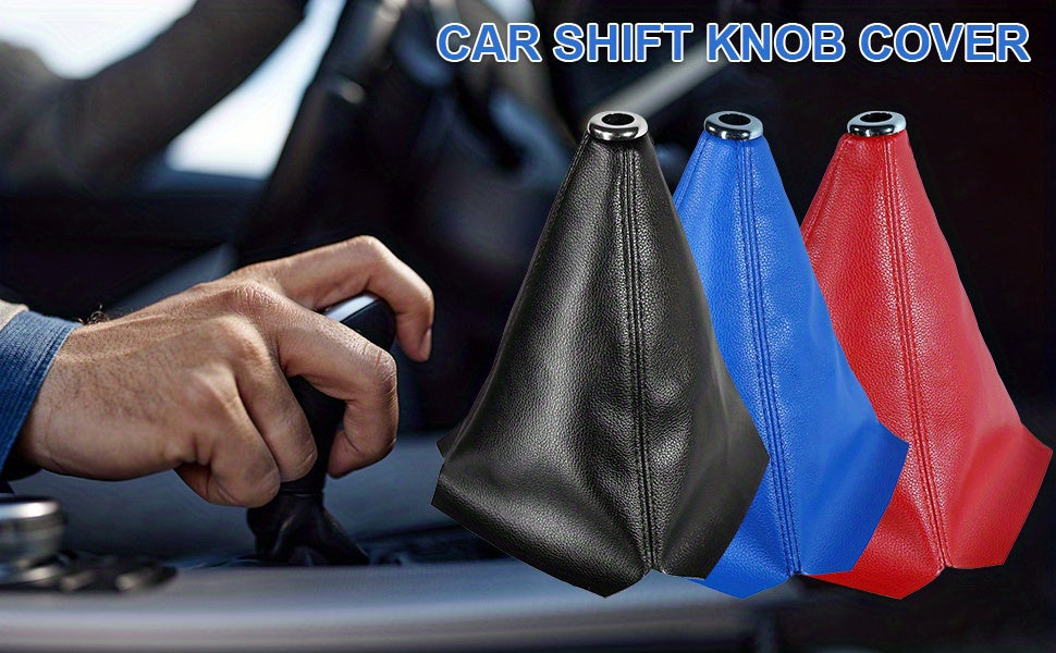 Universal Car Shift Knob Dust Cover Black PU Leather Manual/Auto Shifter Shift Boots Cover
