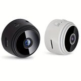 Minicámara de vigilancia inalámbrica con tapa trasera magnética, captura de video de 480p, batería recargable de polímero de litio, alimentación por USB/batería, Wi-Fi para monitoreo en casa, oficina y auto (blanco y negro)