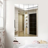 4pcs Set, 1mm Thick Square Acrylic Mirror Wall Decals - Shatterproof & Removable, Perfect for Bedroom, Living Room, Office, Kitchen, Bathroom, and Entryway Decor, Full-Length Dressing Mirror Stickers, 7.9x7.9 Inches