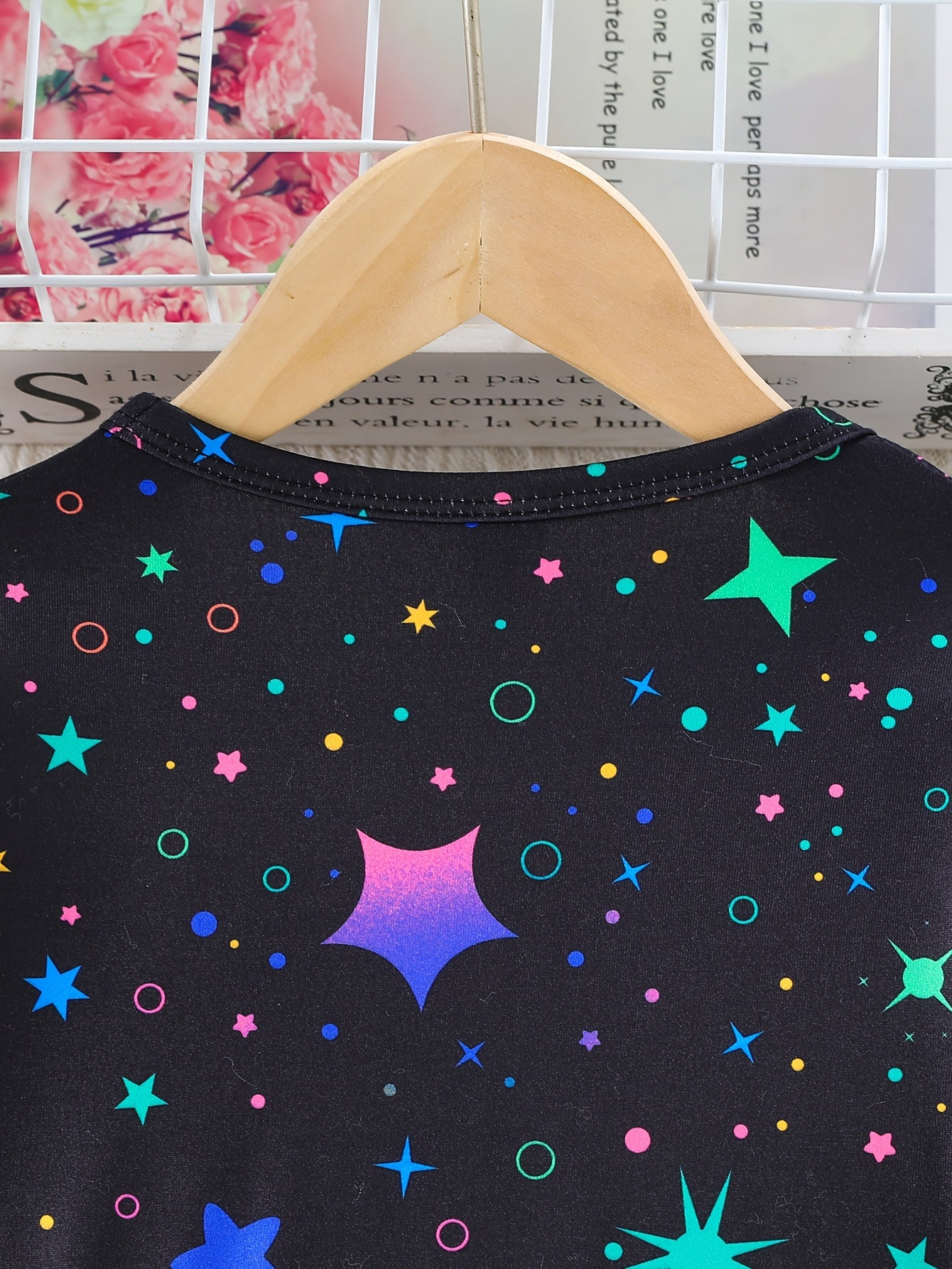 Little Girl 2pcs Set with Unicorn Long Sleeve Top and Star-printed Pants Set for Autumn and Winter, Casual and Cute Style, Home Wear Set