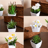 1SET-6pcs Simulation Plant Pot Set, Suitable for Home, Table Center Decoration, Office Desktop Decoration, Real Touch, Artificial Mini Succulent Pot