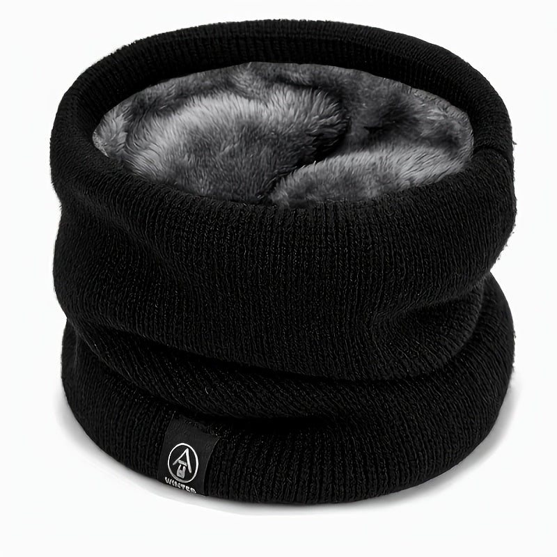 Soft & Warm Fleece-Lined Knit Scarf - Windproof, Cozy Double Layer Neck Warmer for Winter | Easy Slip-On Design | Perfect for Casual to Formal Outfits