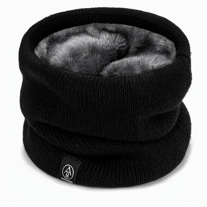 Soft & Warm Fleece-Lined Knit Scarf - Windproof, Cozy Double Layer Neck Warmer for Winter | Easy Slip-On Design | Perfect for Casual to Formal Outfits