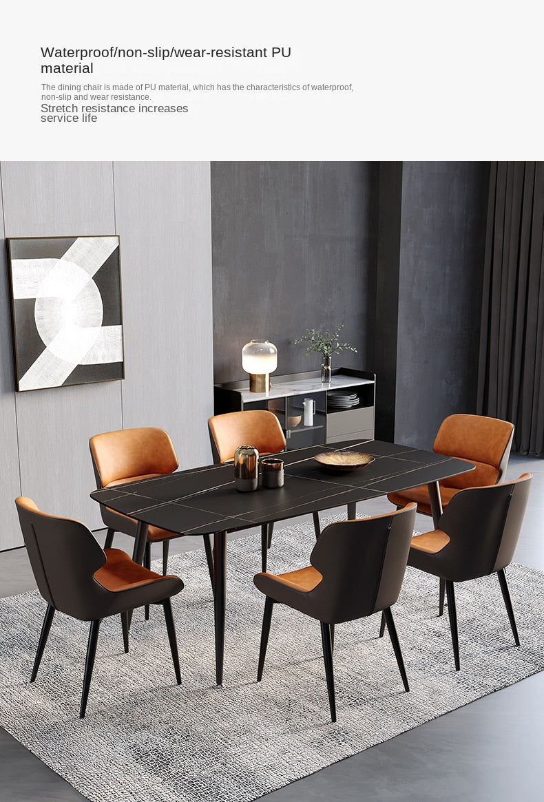 UVR Light Luxury Exquisite Dining Chair Nordic Modern Simple High-grade Cushion Thickened Comfortable Backrest Chair Household