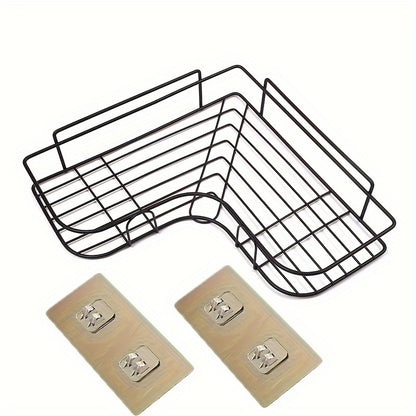 1pc Triangle Wall Mounted Shower Caddy Rack for Bathroom and Kitchen - Easy Installation, Convenient Storage, and Organization of Bathroom Accessories bathroom accessories Bath/Bathroom Accessories