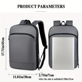 1pc Men's Solid Color Business Backpack, Commuter Bag With Trolley Strap, Casual Daypack For Going Out &amp; Leisure Travel, Waterproof 15-in Laptop Bag