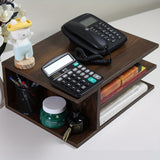 Square Wooden Fiberboard Desk Organizer - Sturdy Storage Rack for Office Supplies, Printer Stand, and Home Organization with Ample Space