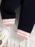 Conjuntos casuales bonitos, conjunto de abrigo y pantalón de béisbol con estampado de letras para niñas pequeñas, ropa de exterior para primavera y otoño.